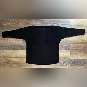 NWOT CABLE & GAUGE DOLMAN SLEEVE TUNIC SWEATER SIZE MEDIUM IN JET BLACK